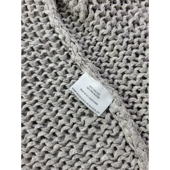 Eileen Fisher Women M Gray Open Cardigan Loose Knit Italian Yarn Sweater Crop - Picture 6 of 11